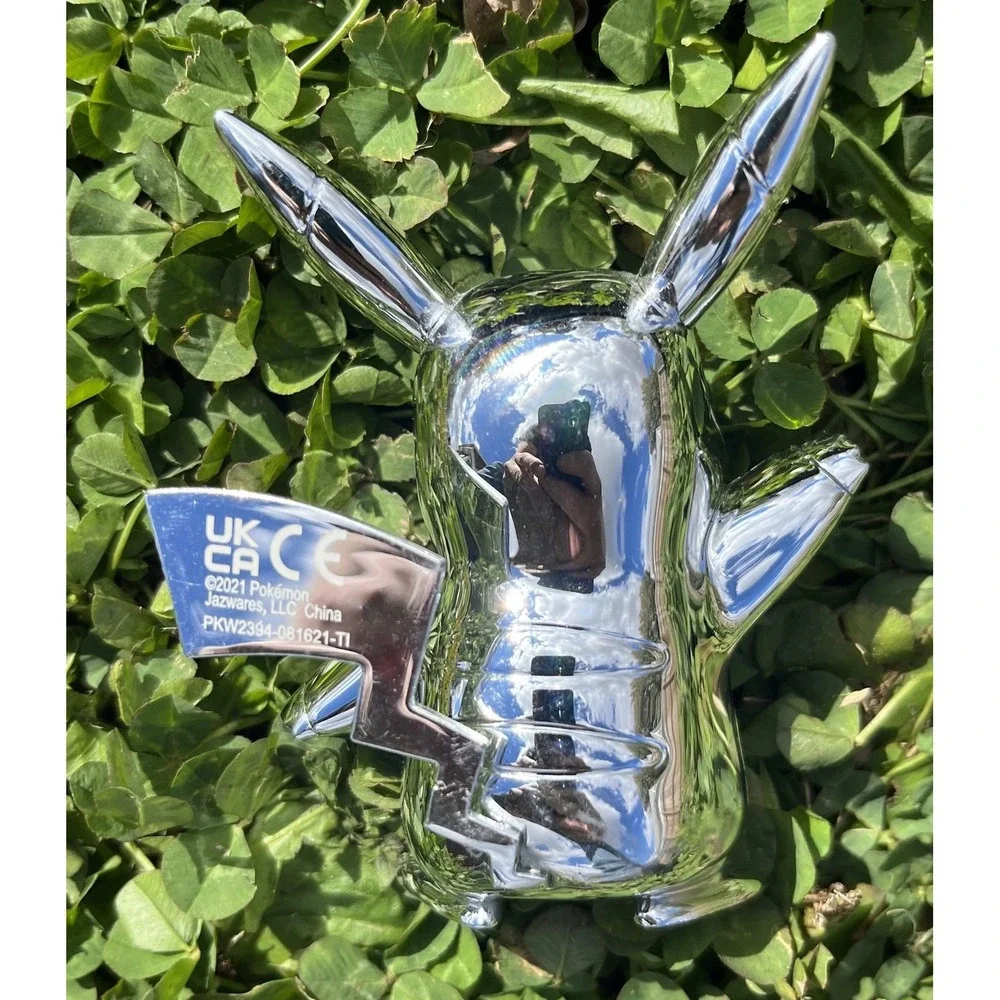 Pokemon Pikachu‎ Silver Metallic Figure Jazwares 2021 Chrome Collectible Shiny